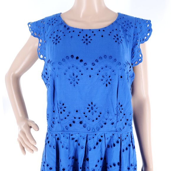 Chris McLaughlin Women Dress Cool Breeze Cotton Knee Length Blue Size 12 - NWT - Picture 5 of 8
